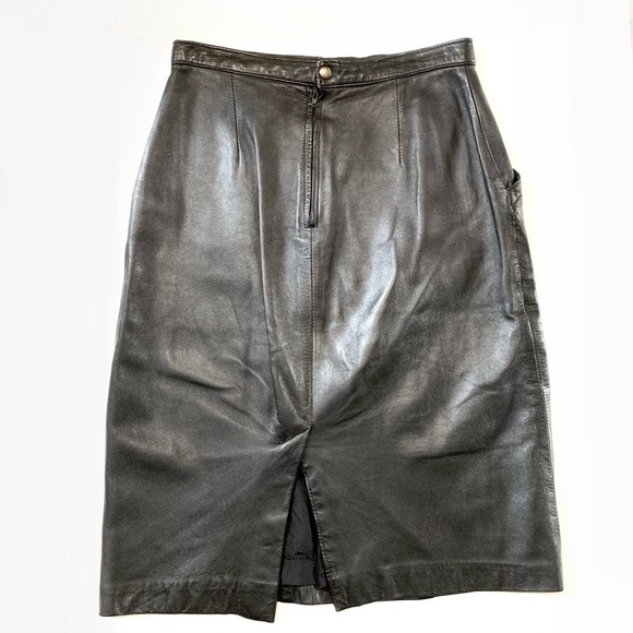 The Olde Hide House Black Leather Skirt - Picture 2 of 8